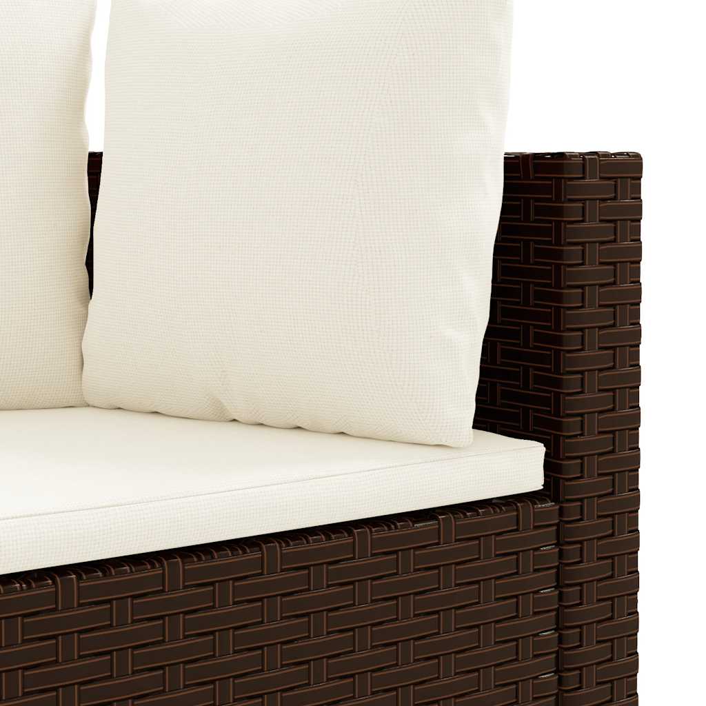 sofasæt til haven 6 dele med hynder polyrattan brun