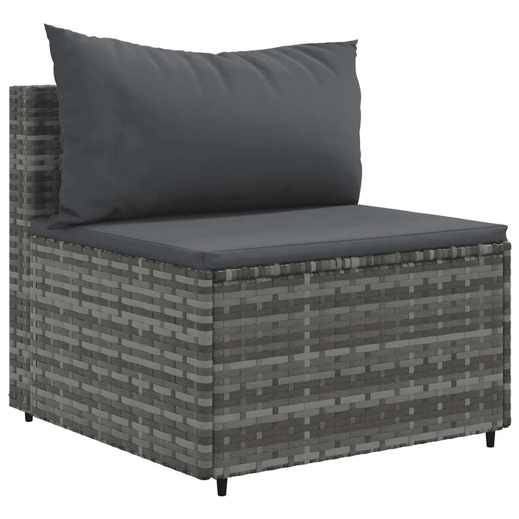 sofasæt til haven 6 dele med hynder polyrattan grå