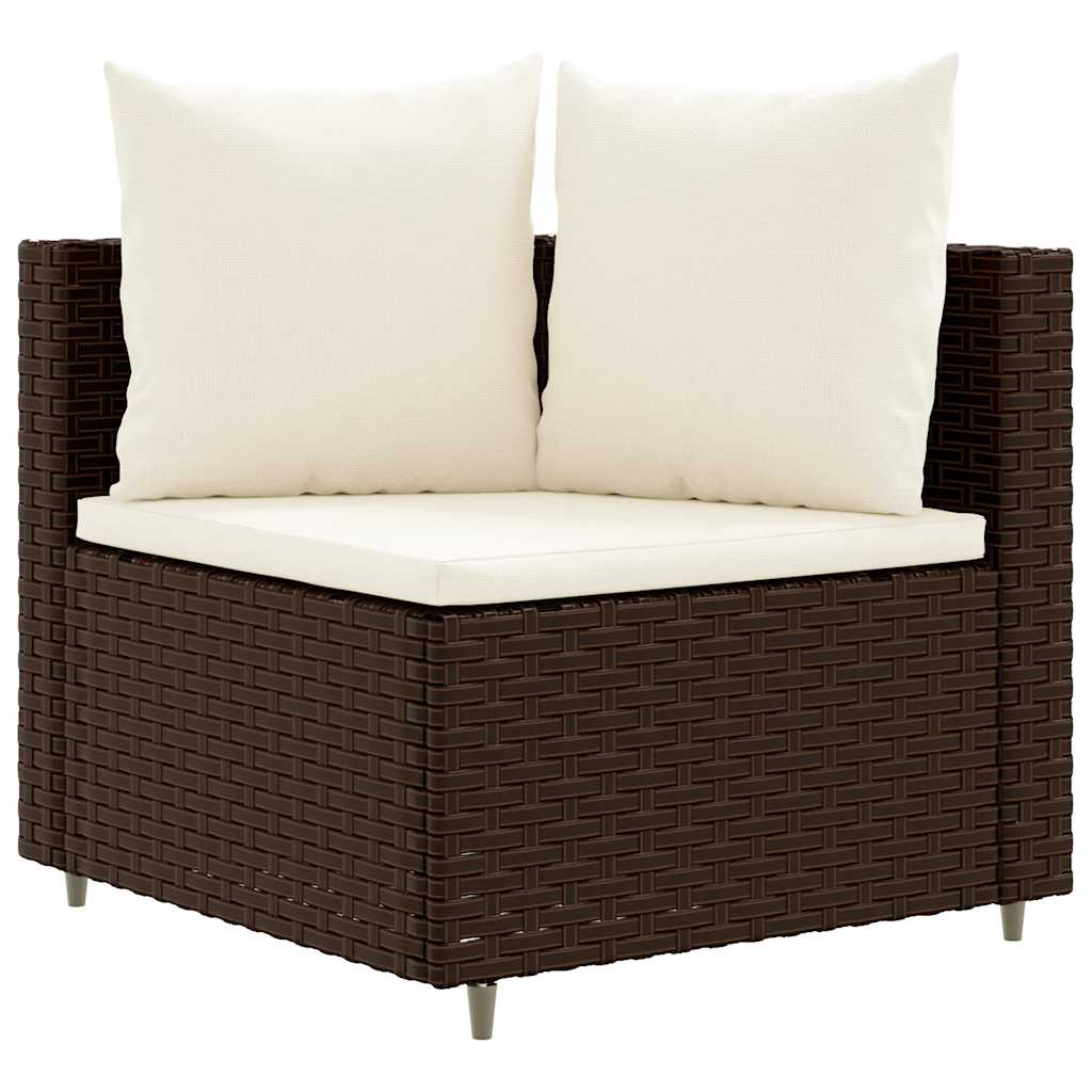 sofasæt til haven 10 dele med hynder polyrattan brun