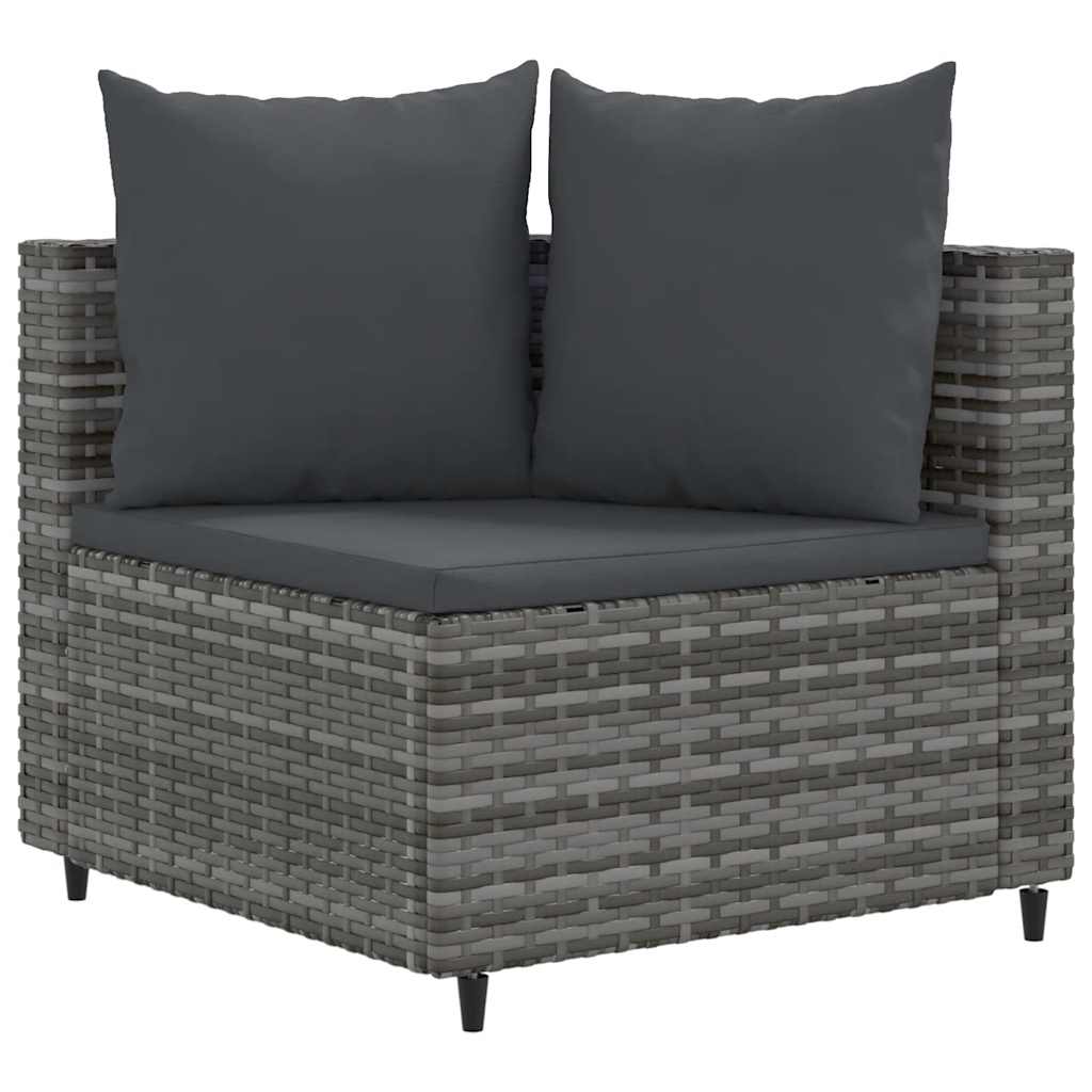 sofasæt til haven 10 dele med hynder polyrattan grå