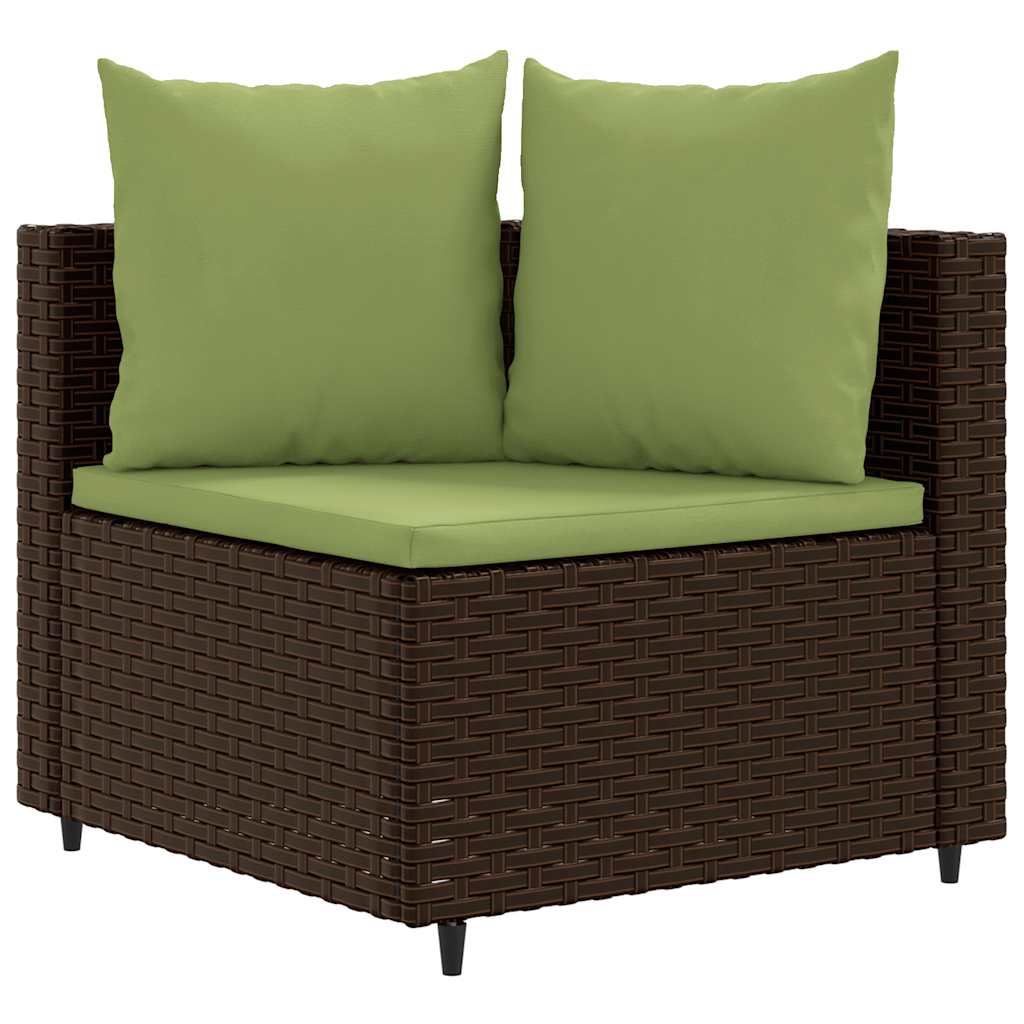 sofasæt til haven 10 dele med hynder polyrattan brun