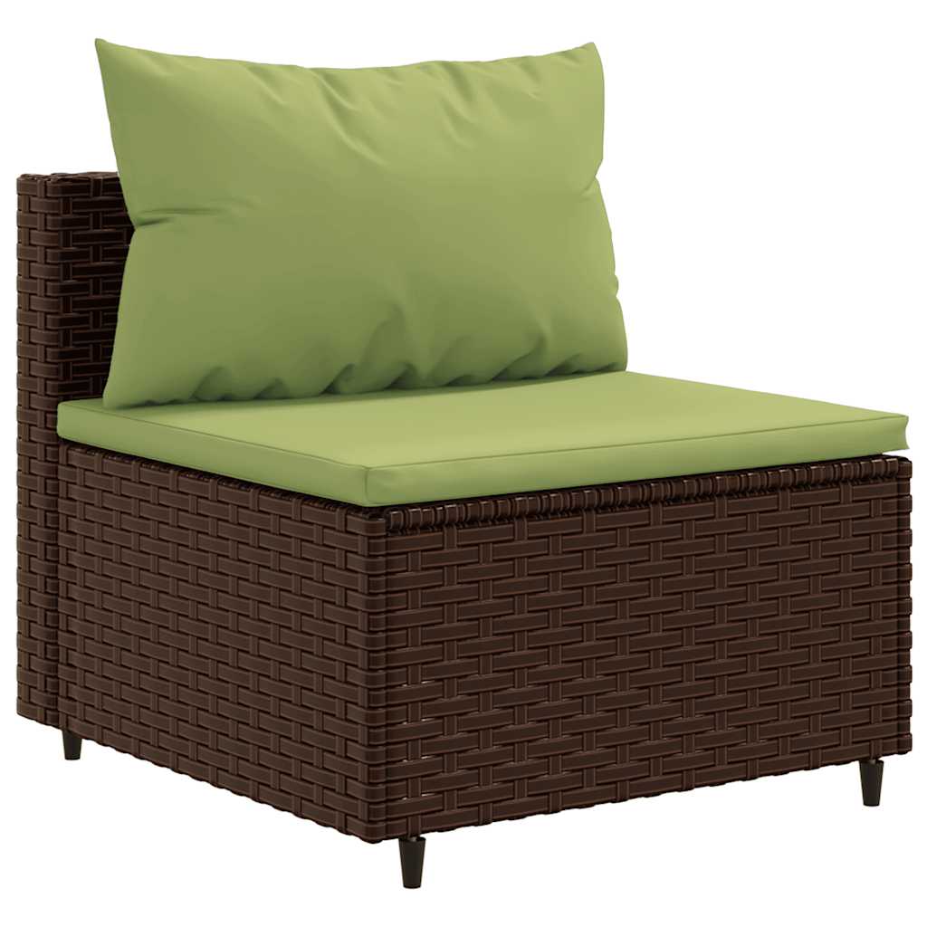 sofasæt til haven 10 dele med hynder polyrattan brun