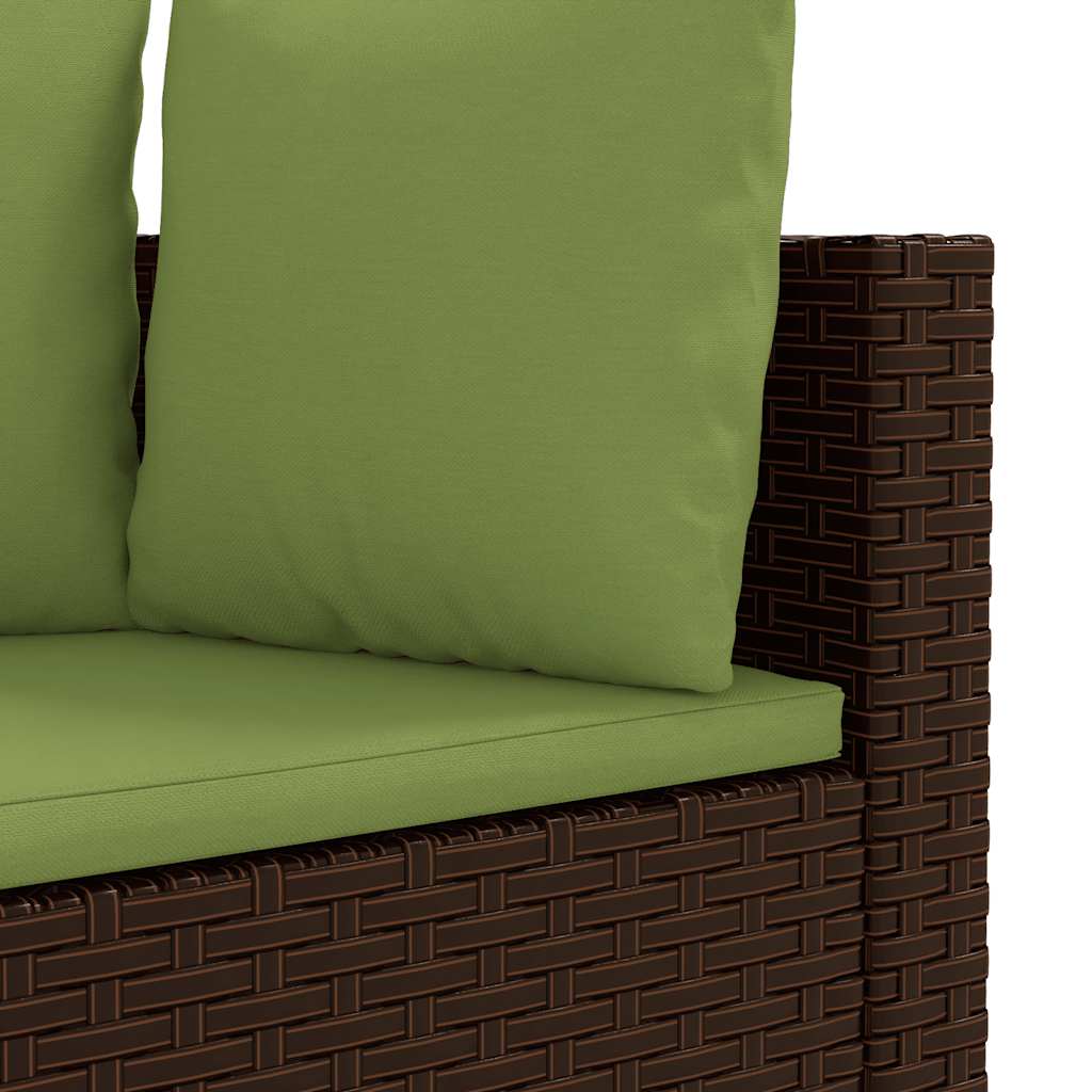 sofasæt til haven 10 dele med hynder polyrattan brun
