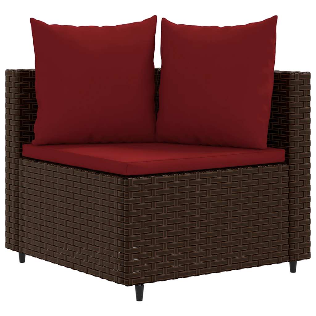 sofasæt til haven 10 dele med hynder polyrattan brun