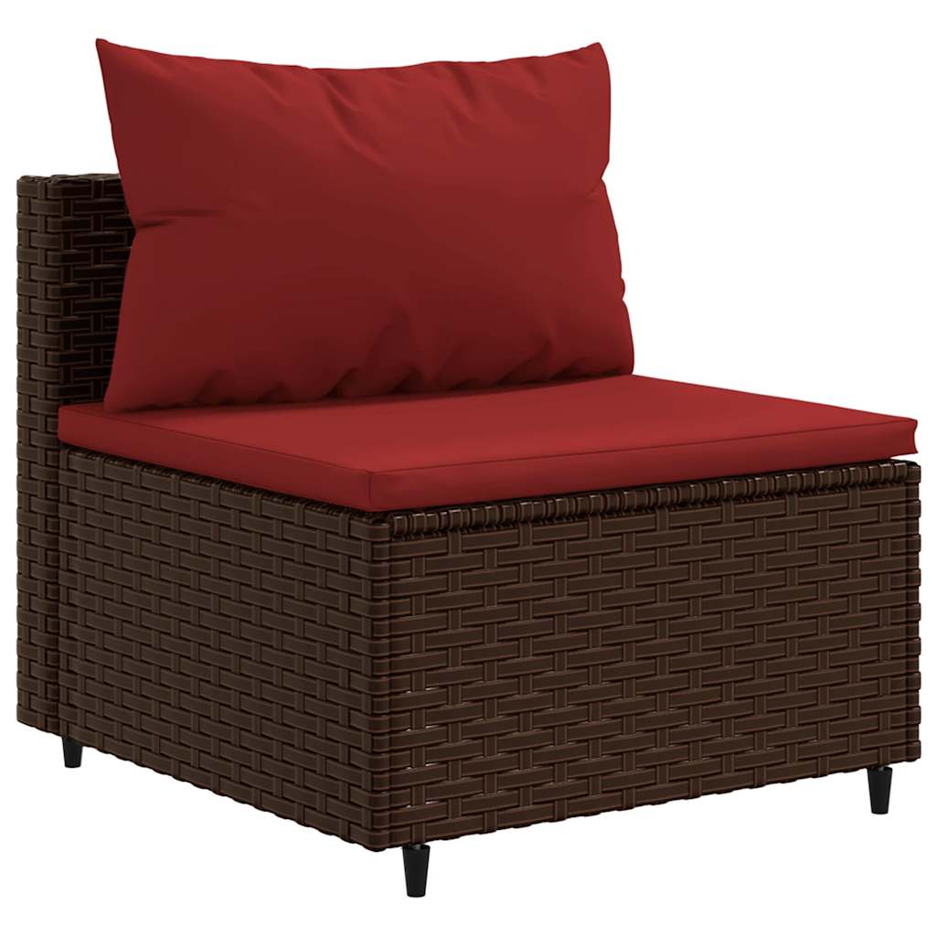 sofasæt til haven 10 dele med hynder polyrattan brun