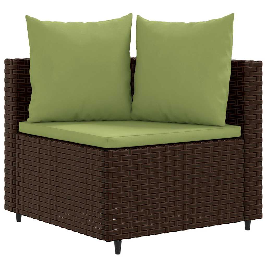 sofasæt til haven 10 dele med hynder polyrattan brun
