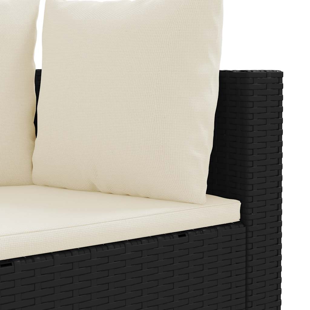 sofasæt til haven 6 dele med hynder polyrattan sort