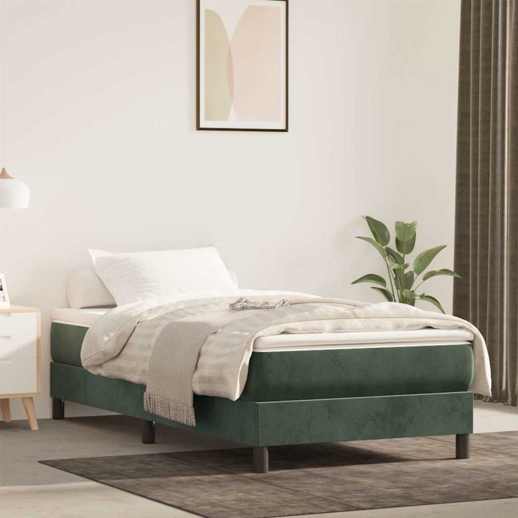 Madras med pocketfjedre 90 x 220 x 20 cm Mørkegrøn