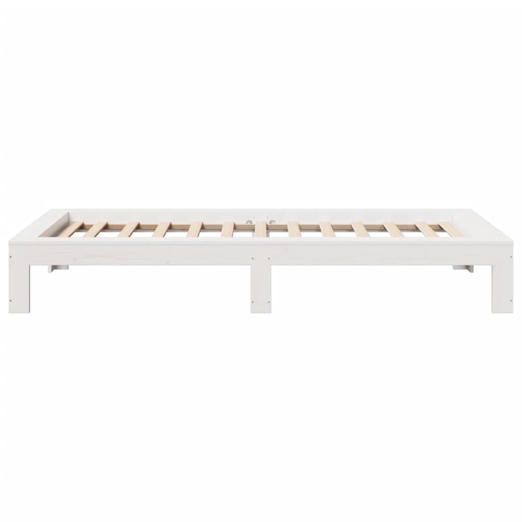 sengeramme uden madras 90x190 cm massivt fyrretræ hvid