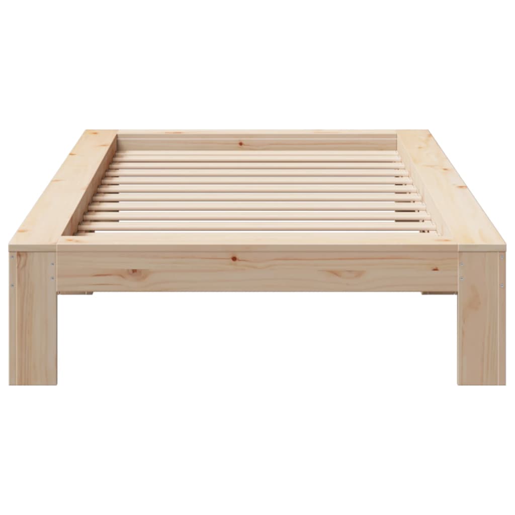 sengeramme uden madras 75x190 cm massivt fyrretræ