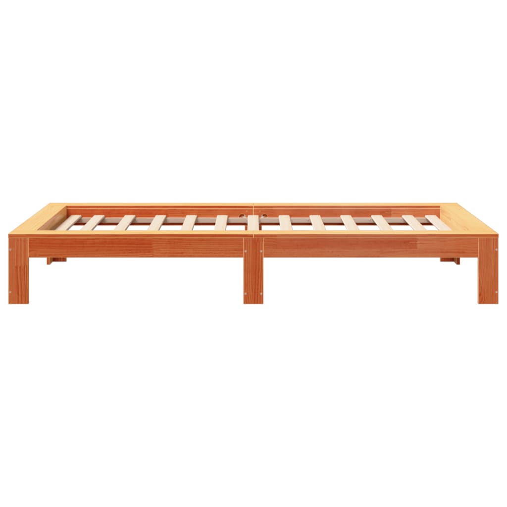 sengeramme uden madras 75x190 cm massivt fyrretræ gyldenbrun