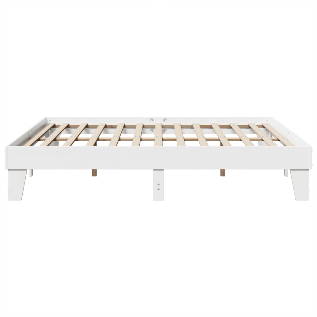 sengeramme uden madras 200x200 cm massivt fyrretræ hvid