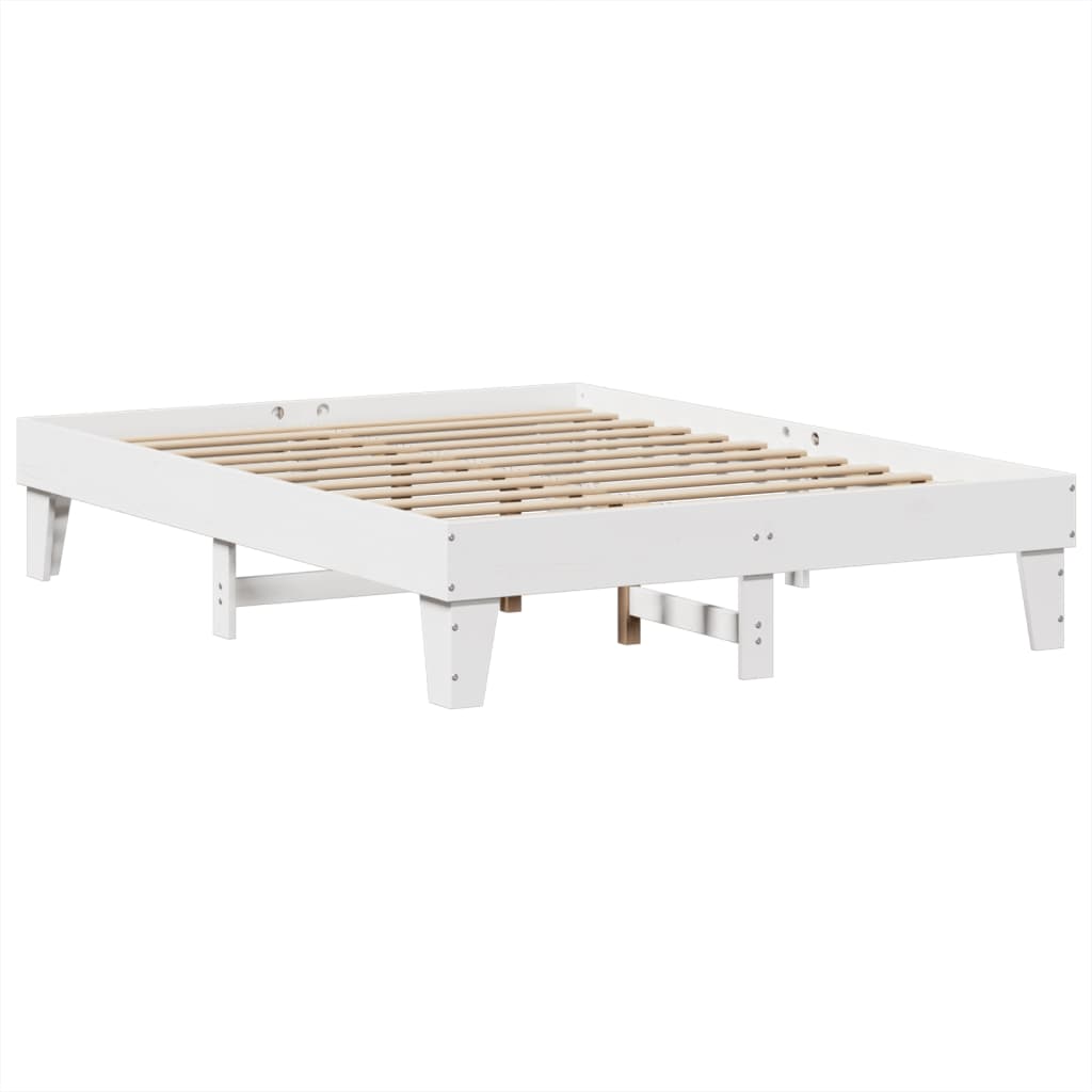sengeramme uden madras 160x200 cm massivt fyrretræ hvid
