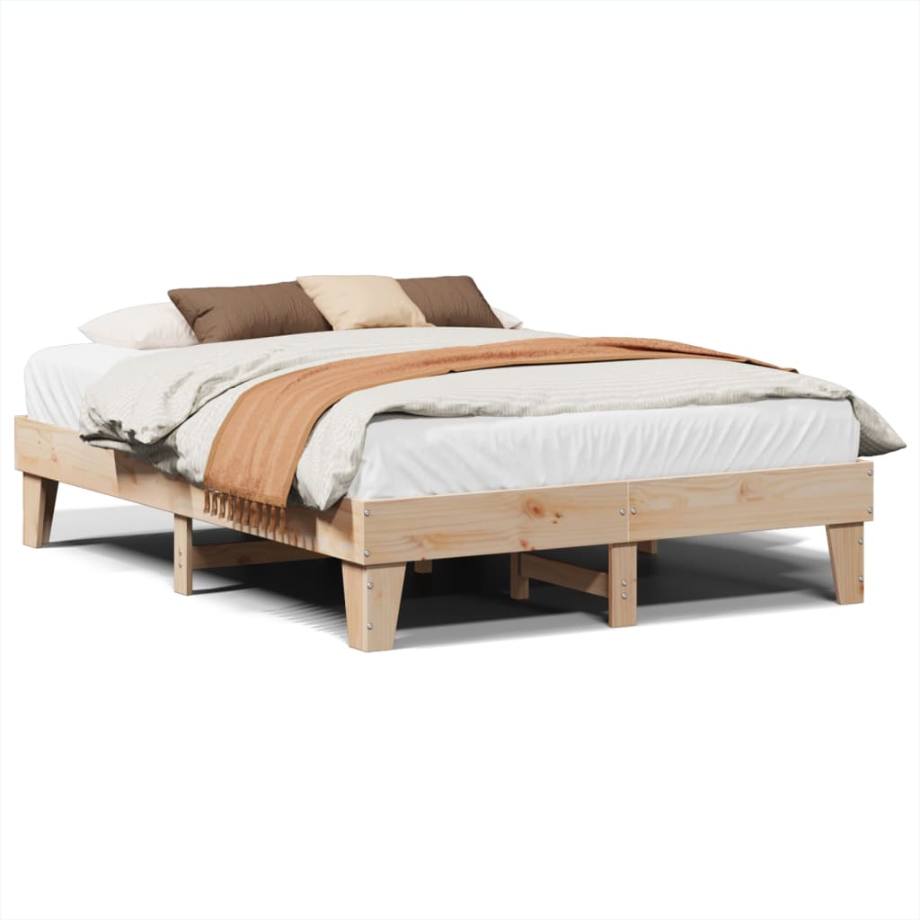 sengeramme uden madras 150x200 cm massivt fyrretræ