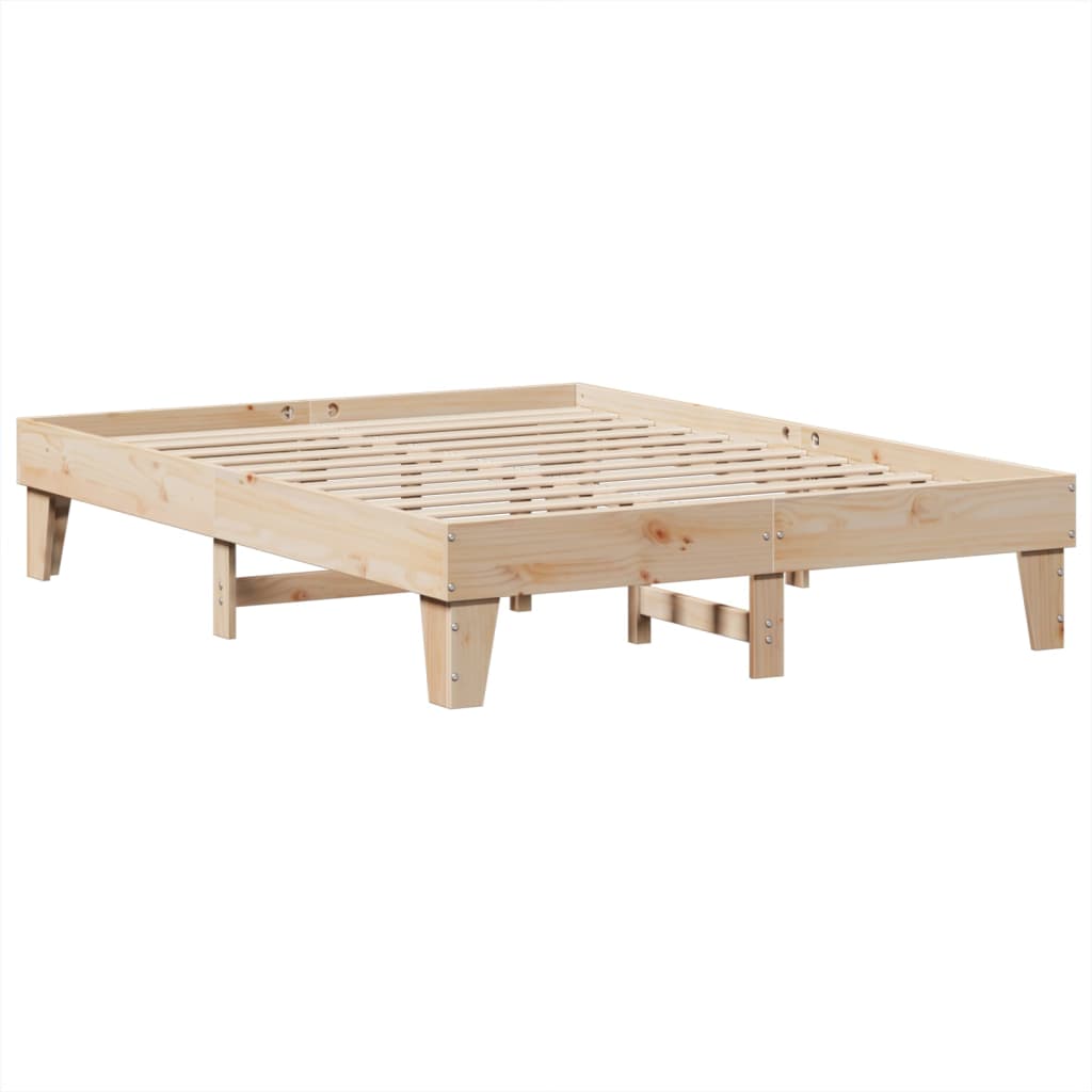 sengeramme uden madras 150x200 cm massivt fyrretræ