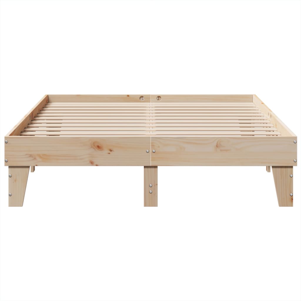 sengeramme uden madras 150x200 cm massivt fyrretræ