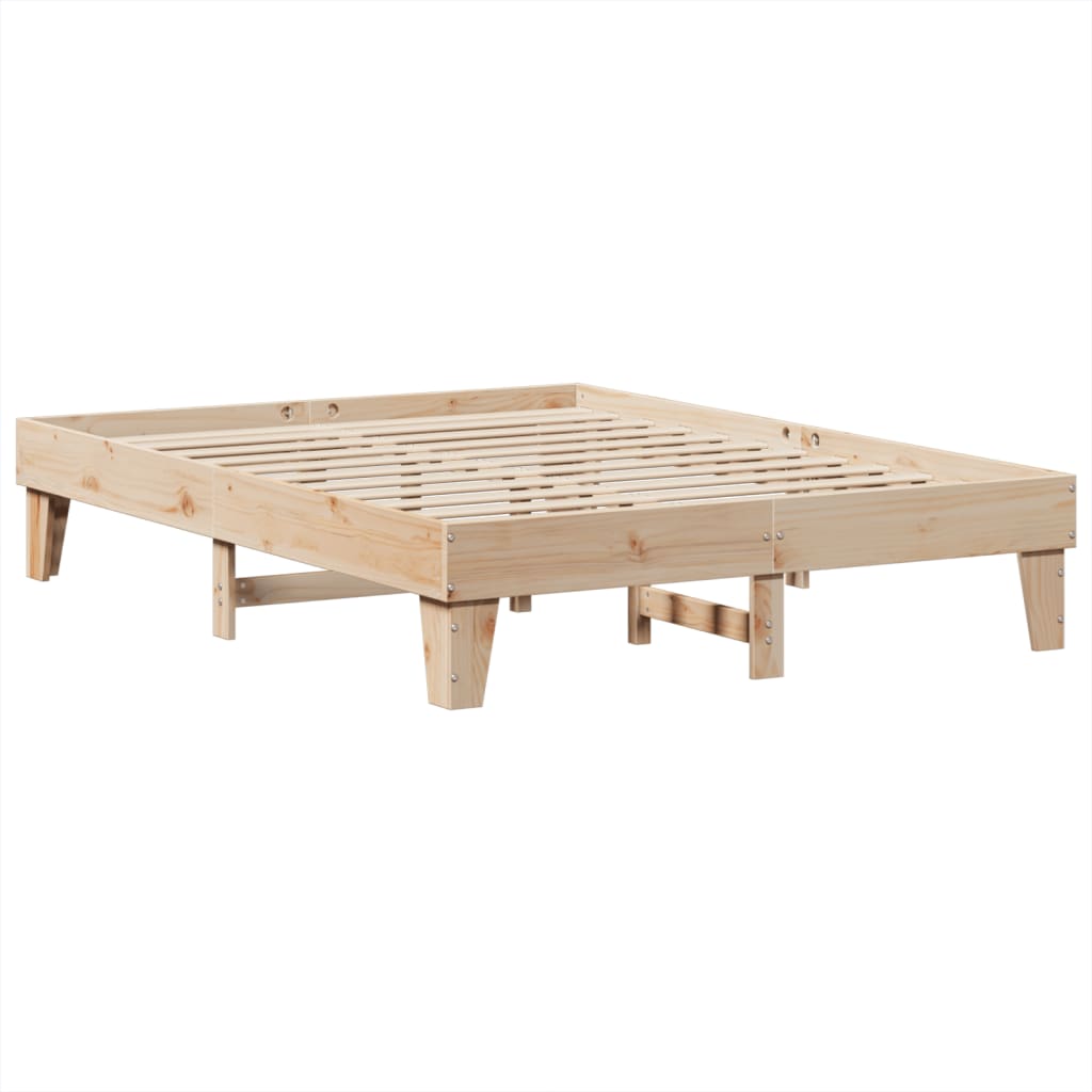 sengeramme uden madras 150x200 cm massivt fyrretræ