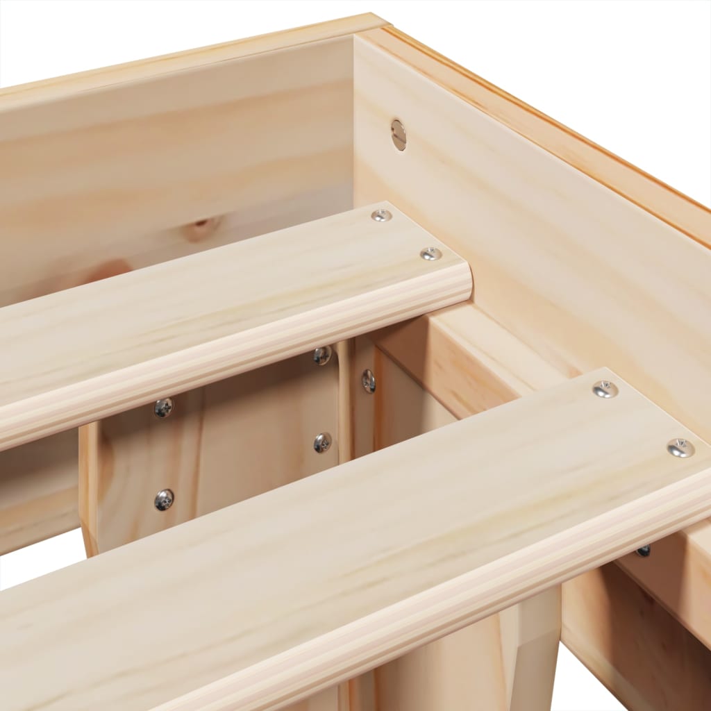 sengeramme uden madras 150x200 cm massivt fyrretræ