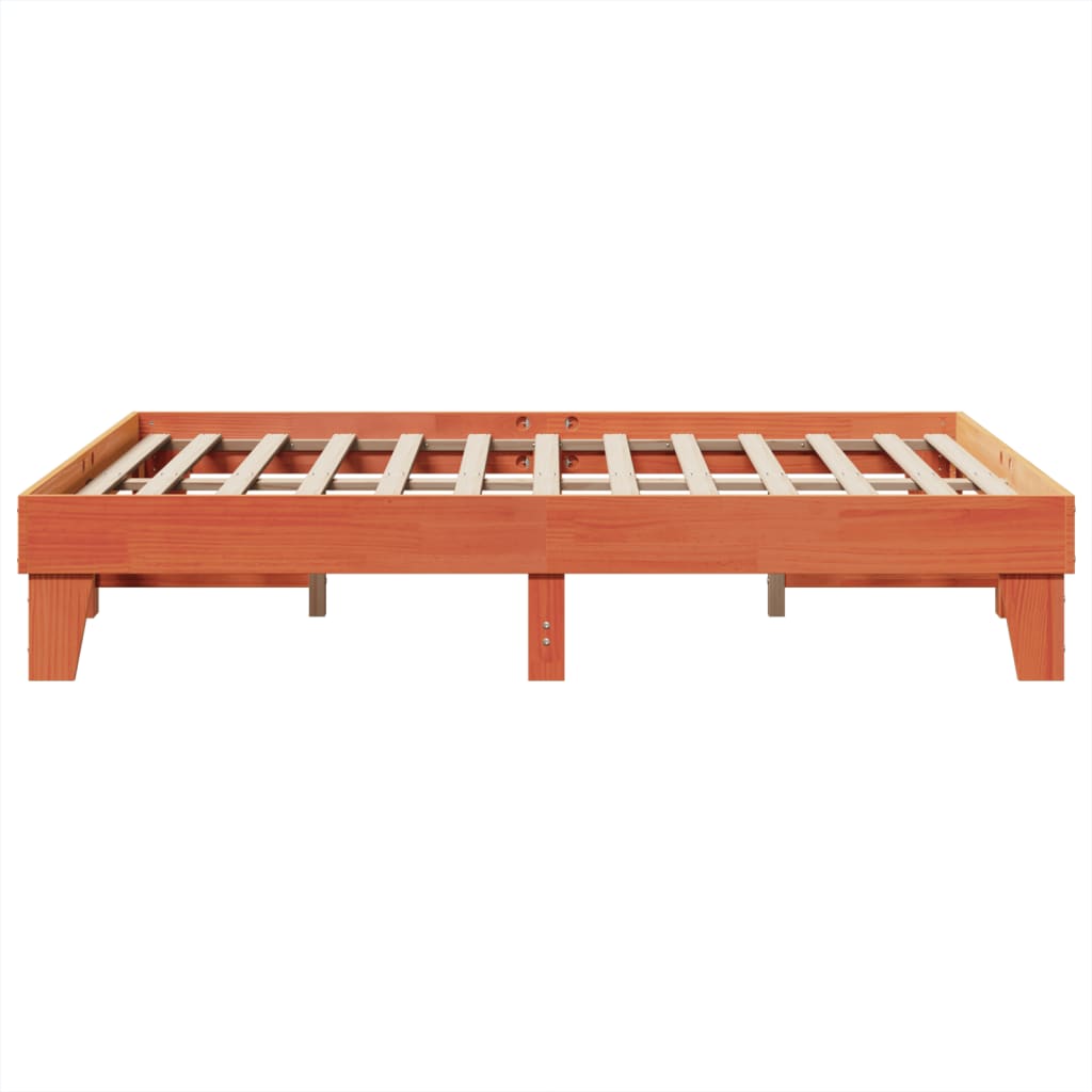 sengeramme uden madras 150x200 cm massivt fyrretræ gyldenbrun