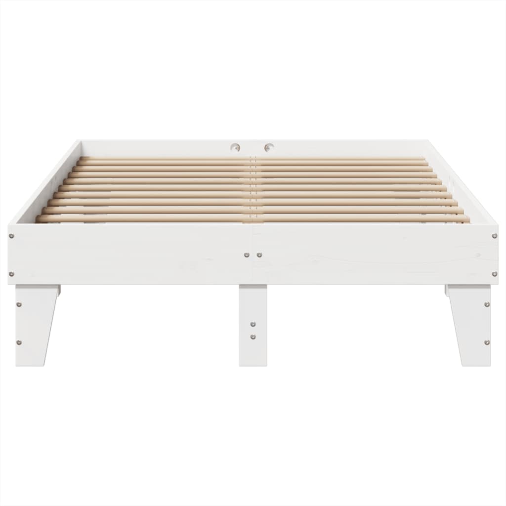 sengeramme uden madras 120x200 cm massivt fyrretræ hvid