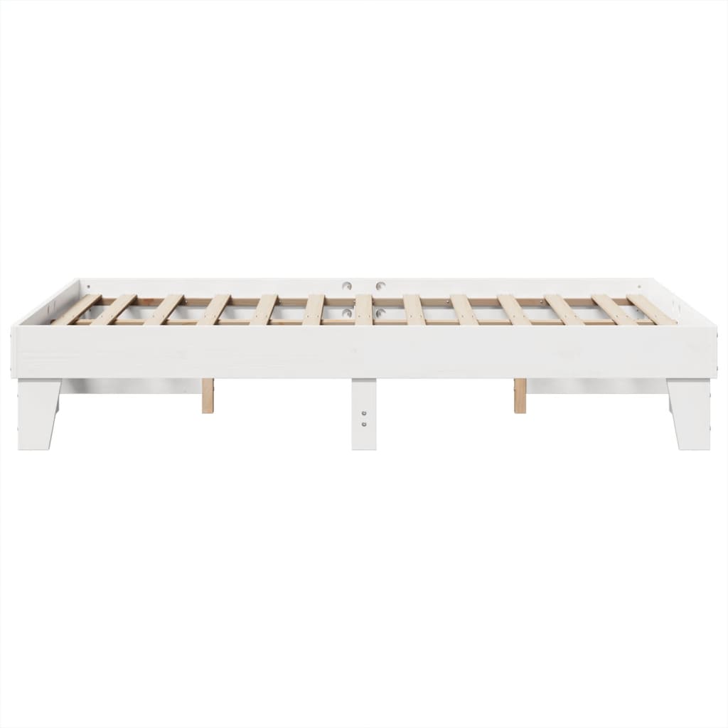 sengeramme uden madras 120x200 cm massivt fyrretræ hvid