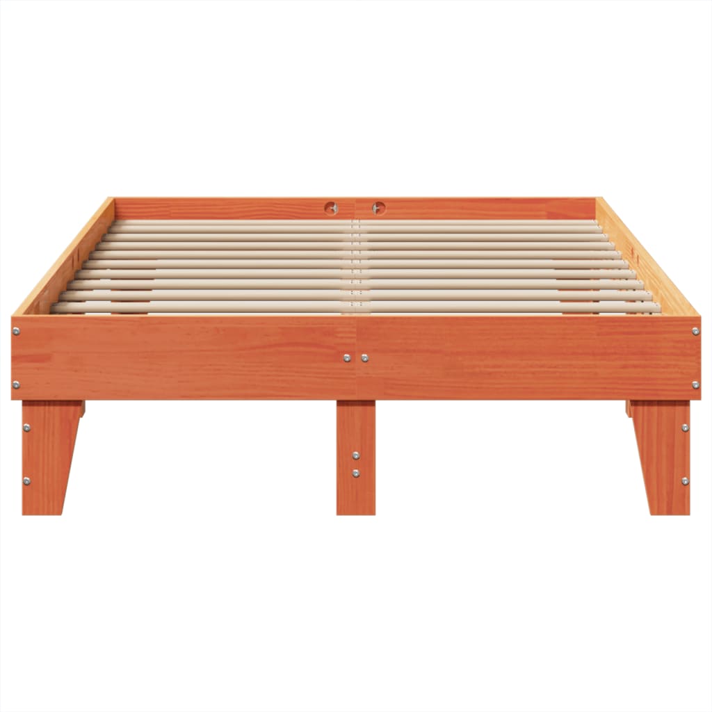 sengeramme uden madras 120x200 cm massivt fyrretræ gyldenbrun