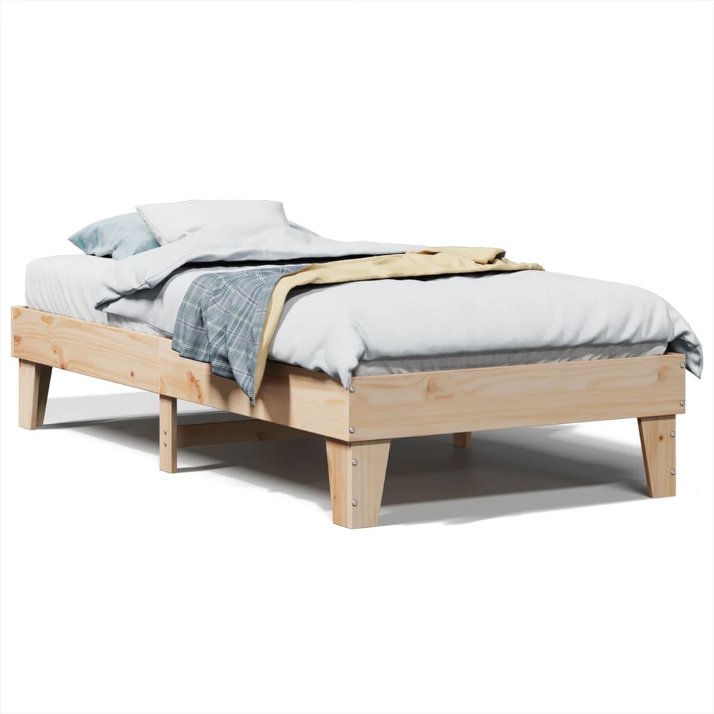 sengeramme uden madras 100x200 cm massivt fyrretræ