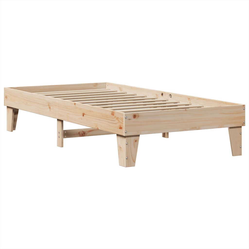 sengeramme uden madras 100x200 cm massivt fyrretræ