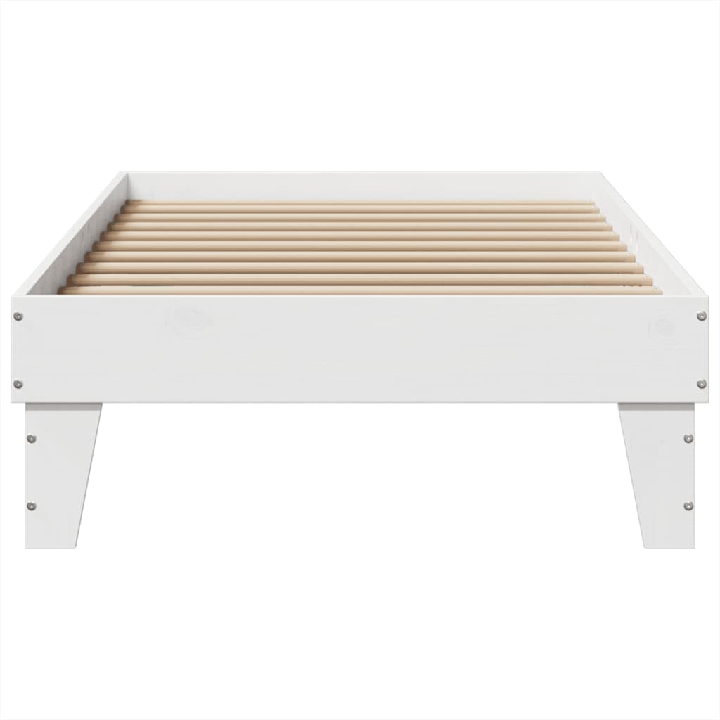 sengeramme uden madras 90x200 cm massivt fyrretræ hvid