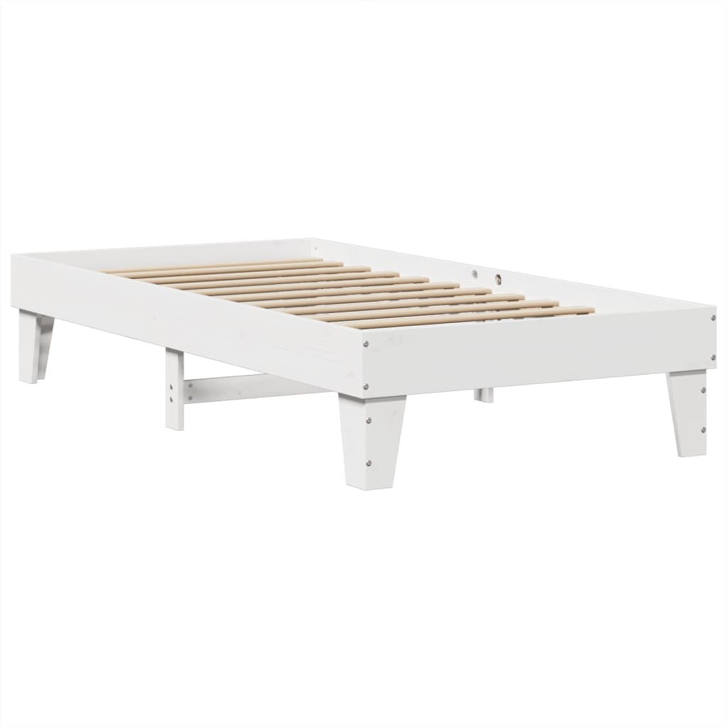 sengeramme uden madras 90x200 cm massivt fyrretræ hvid