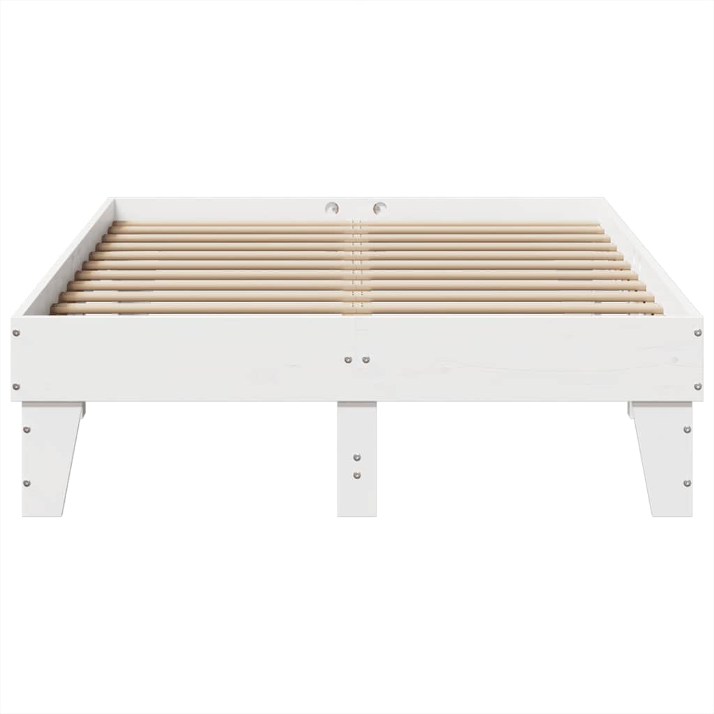 sengeramme uden madras 120x190 cm massivt fyrretræ hvid