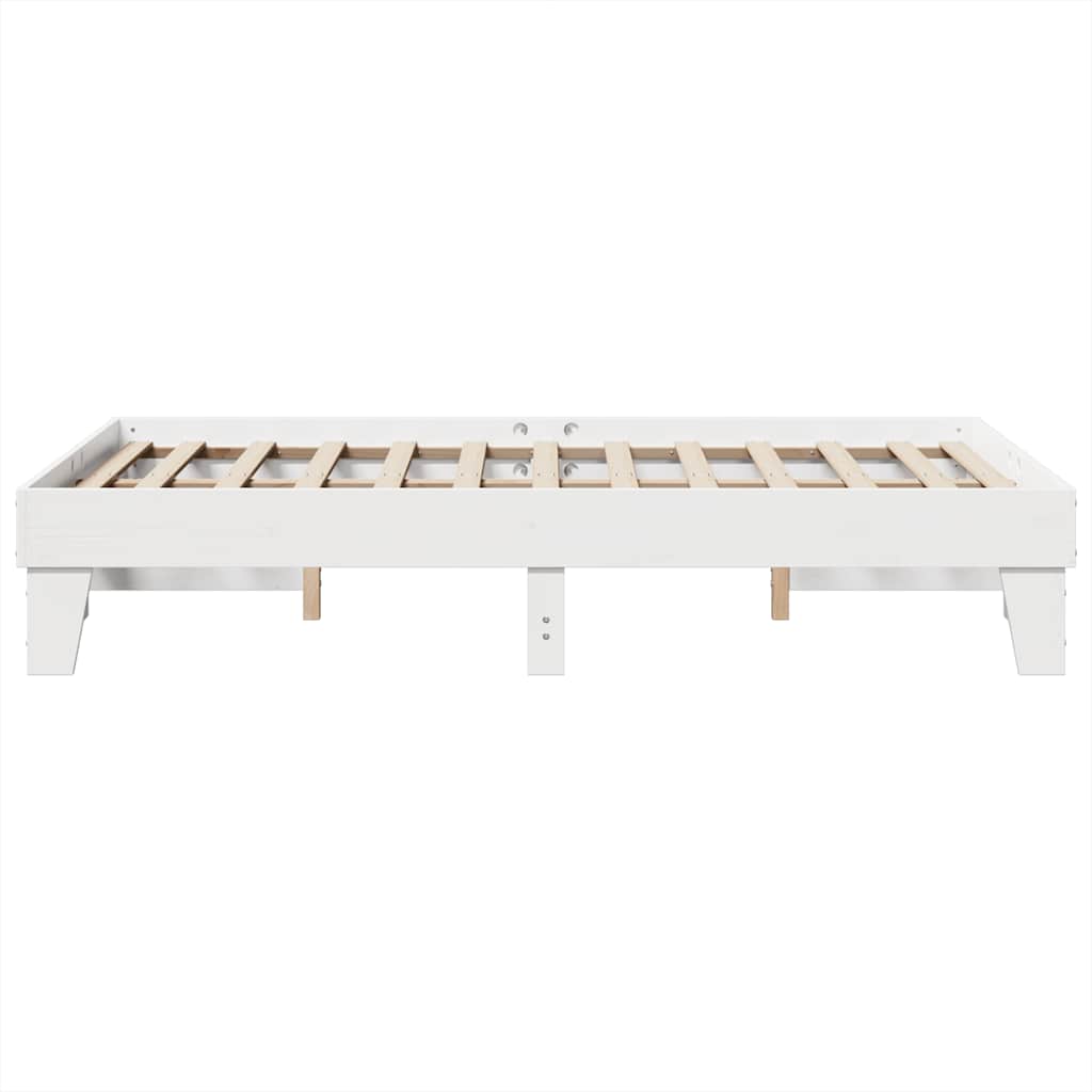 sengeramme uden madras 120x190 cm massivt fyrretræ hvid