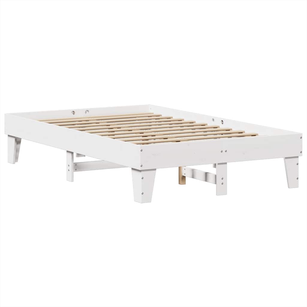 sengeramme uden madras 120x190 cm massivt fyrretræ hvid