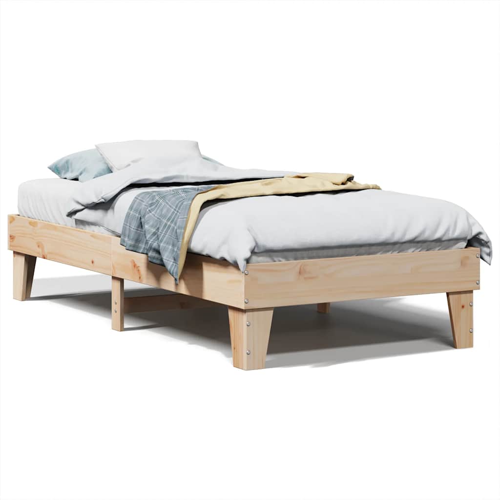 sengeramme uden madras 90x190 cm massivt fyrretræ