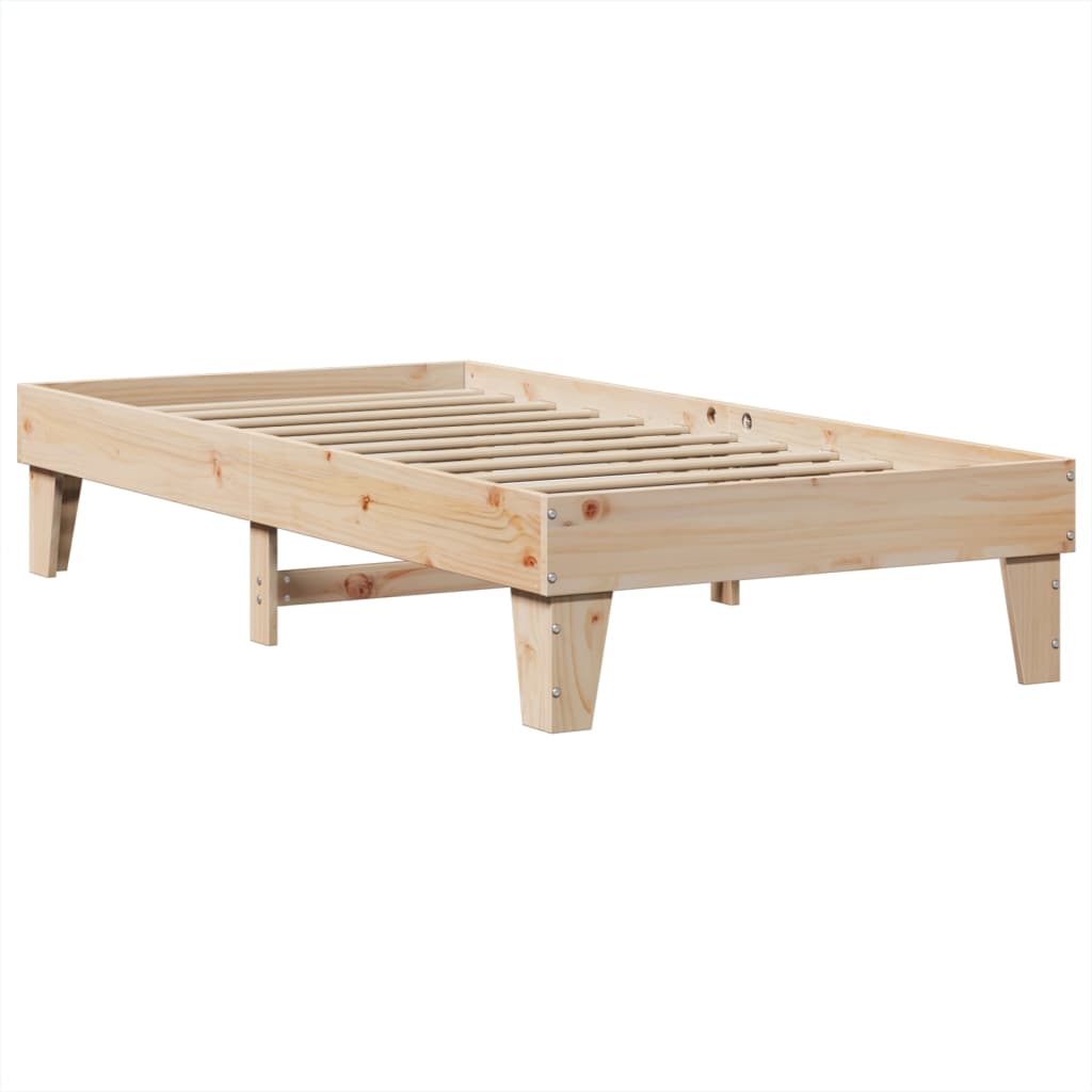 sengeramme uden madras 90x190 cm massivt fyrretræ