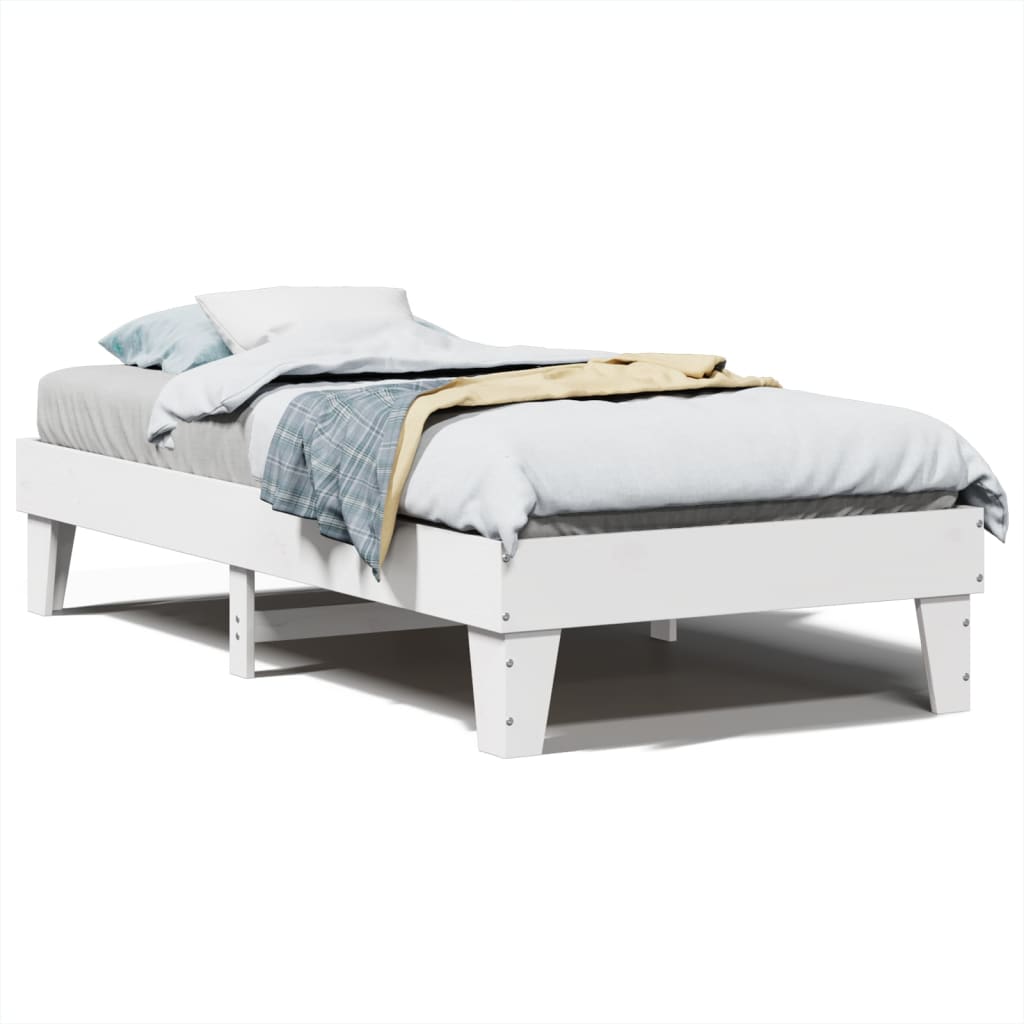 sengeramme uden madras 90x190 cm massivt fyrretræ hvid