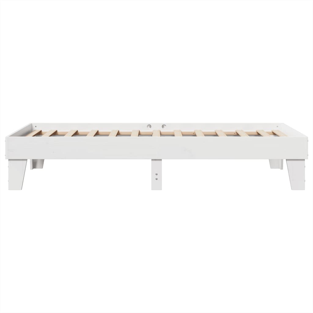 sengeramme uden madras 75x190 cm massivt fyrretræ hvid