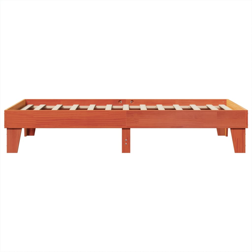 sengeramme uden madras 75x190 cm massivt fyrretræ gyldenbrun