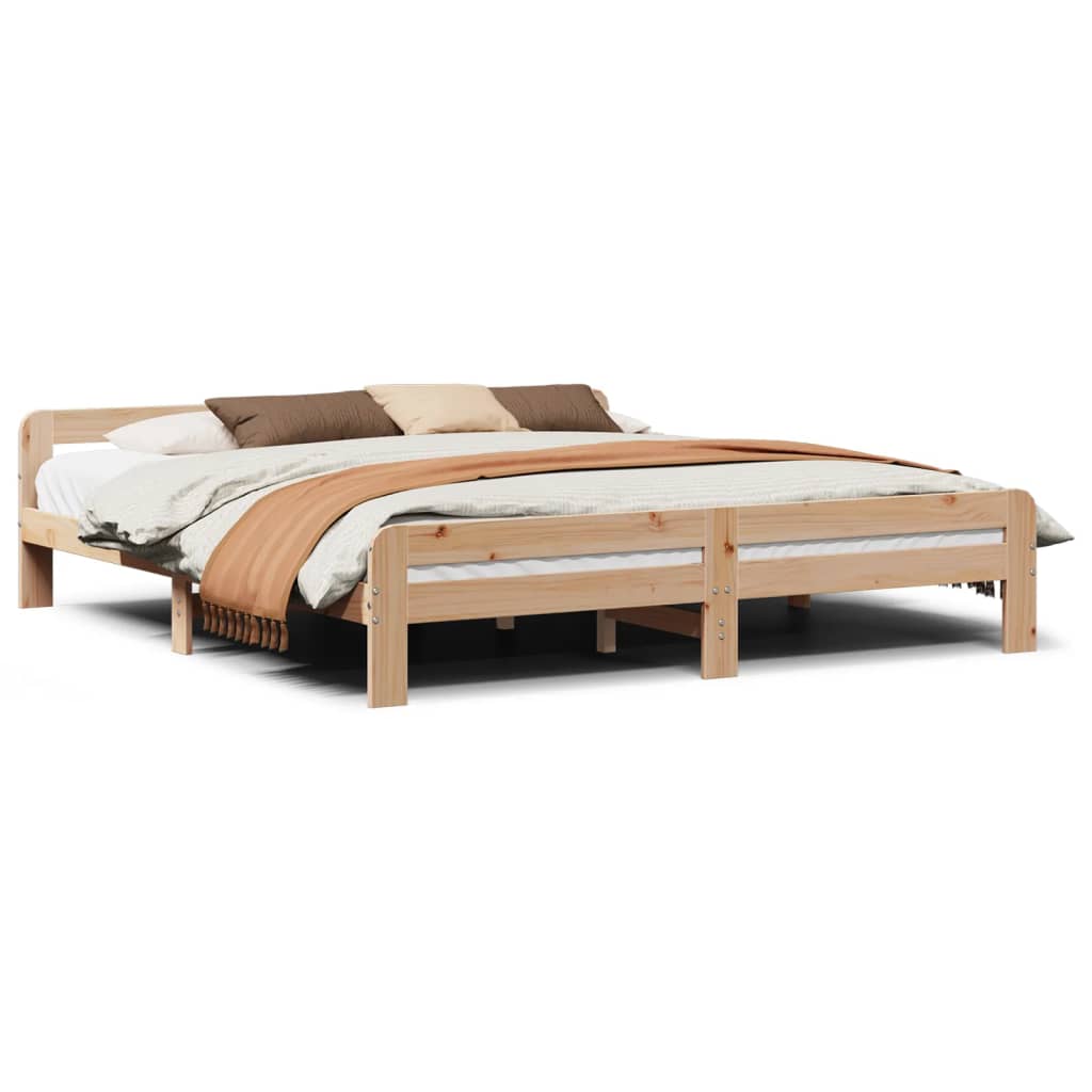 sengeramme uden madras 200x200 cm massivt fyrretræ