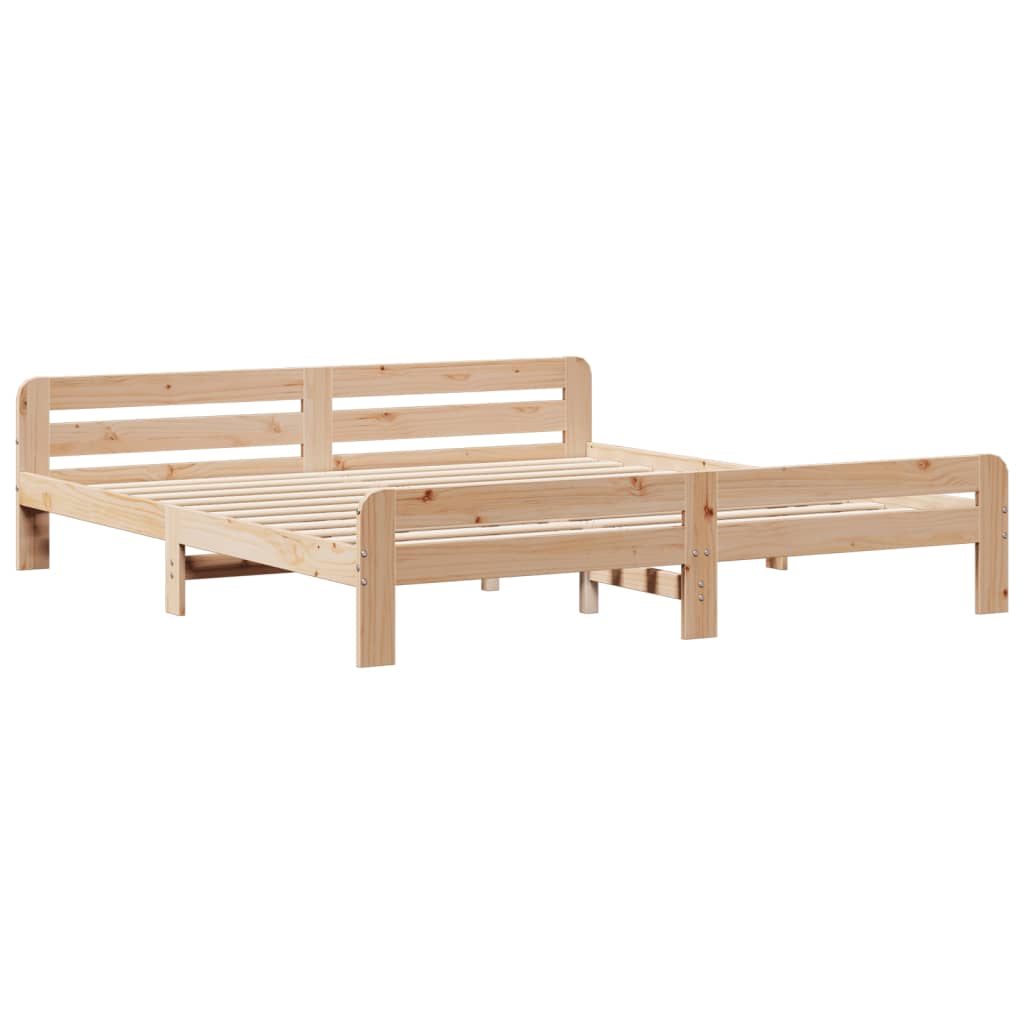 sengeramme uden madras 200x200 cm massivt fyrretræ