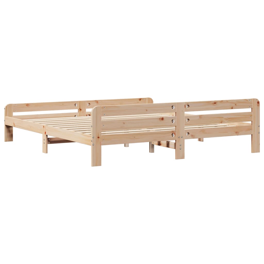 sengeramme uden madras 200x200 cm massivt fyrretræ