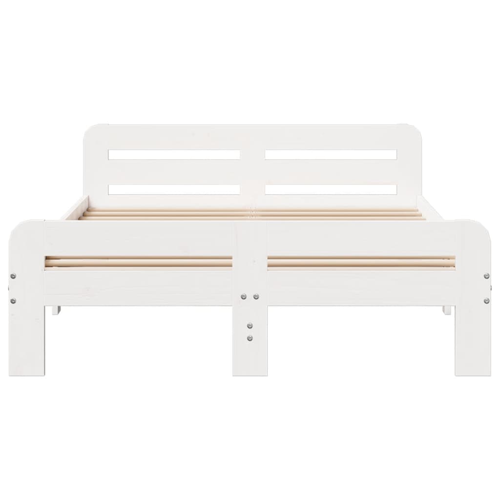 sengeramme uden madras 200x200 cm massivt fyrretræ hvid