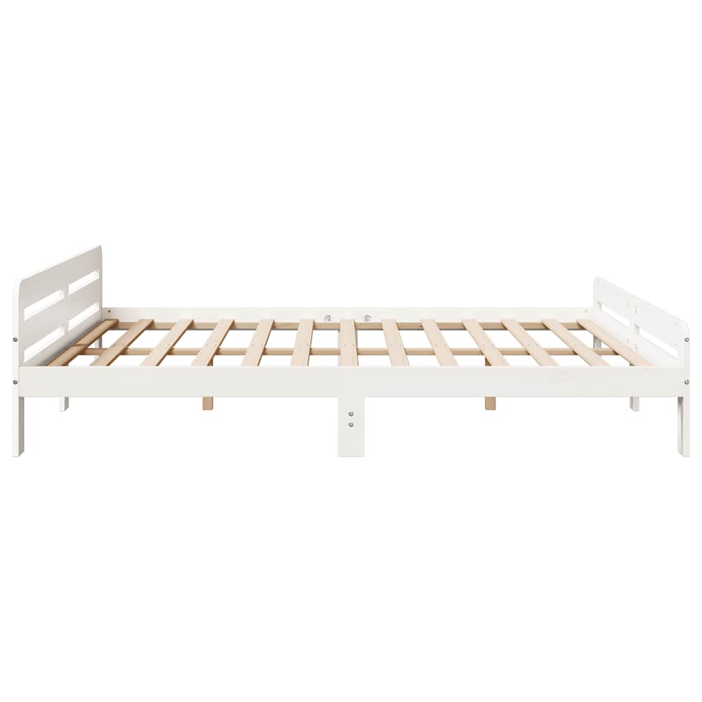 sengeramme uden madras 180x200 cm massivt fyrretræ hvid