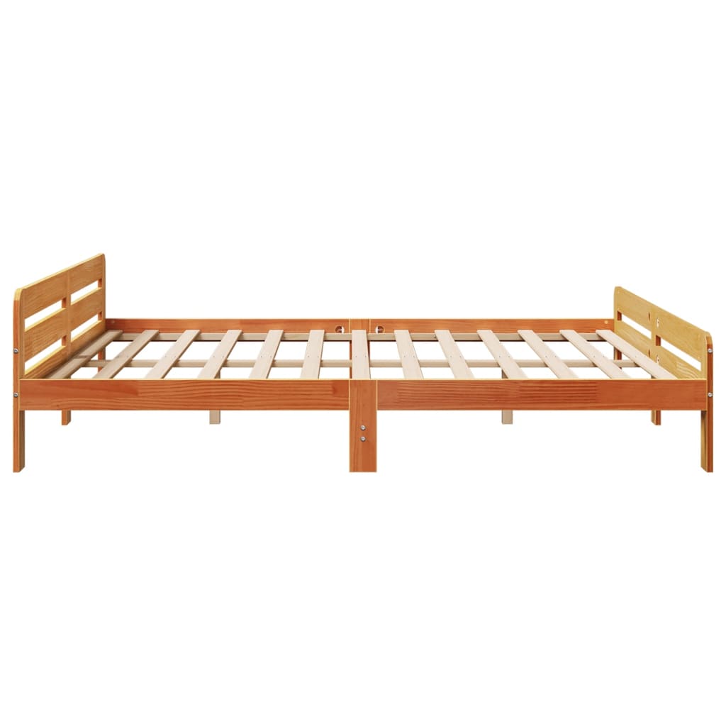 sengeramme uden madras 180x200 cm massivt fyrretræ gyldenbrun