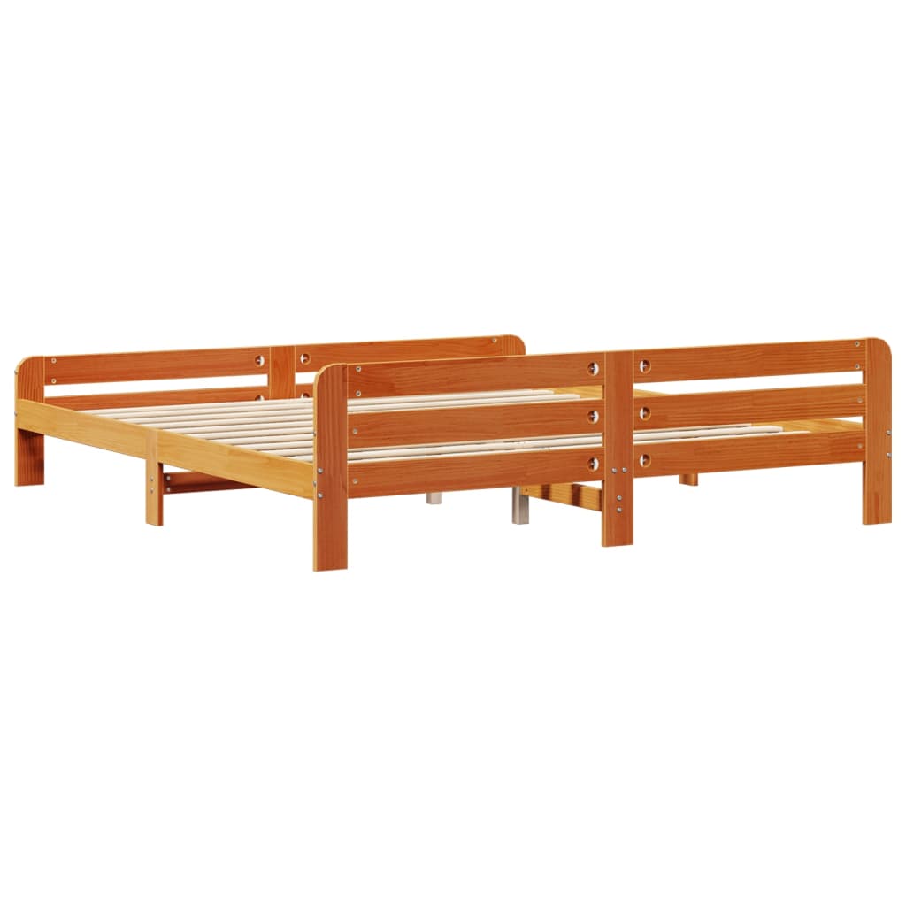 sengeramme uden madras 180x200 cm massivt fyrretræ gyldenbrun