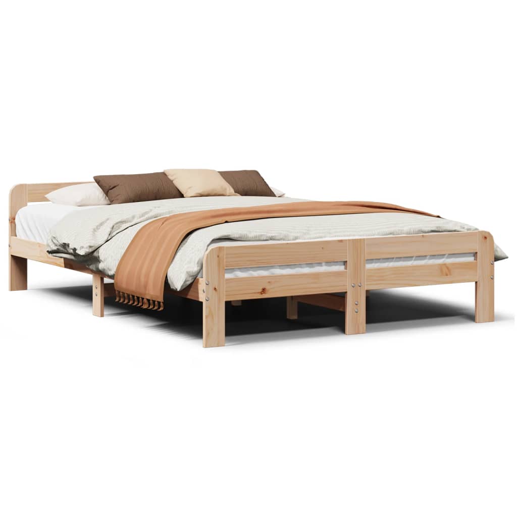sengeramme uden madras 150x200 cm massivt fyrretræ