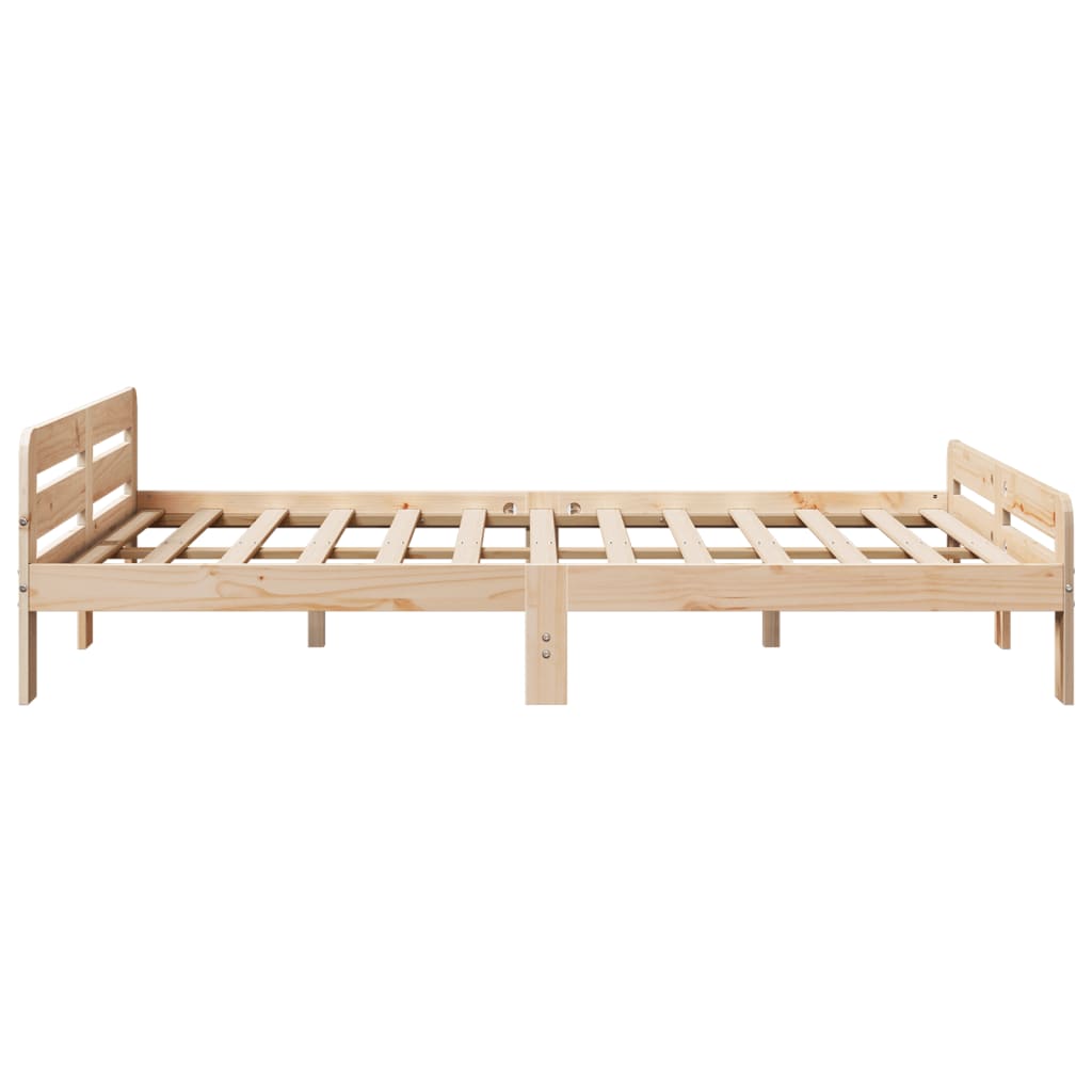 sengeramme uden madras 150x200 cm massivt fyrretræ