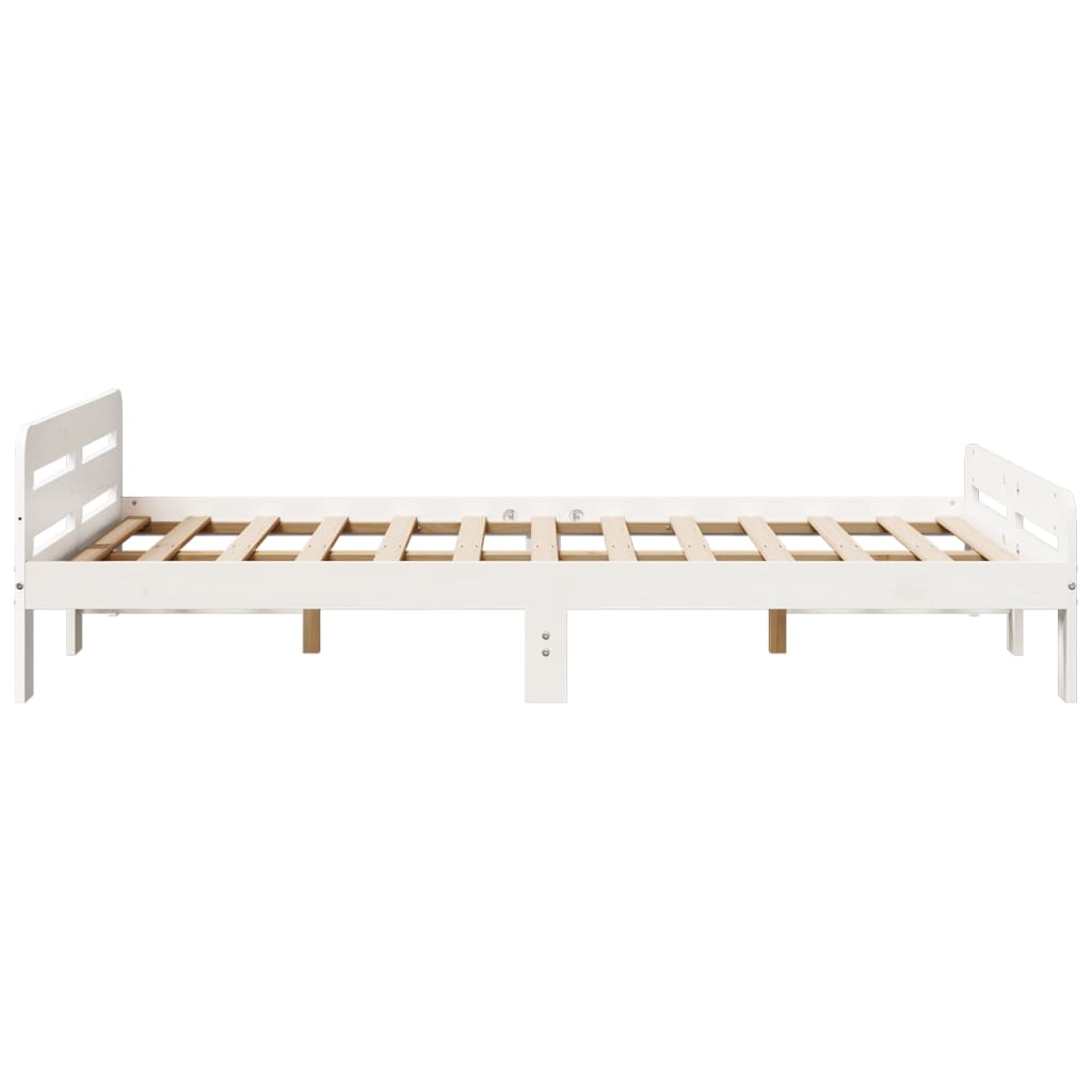 sengeramme uden madras 135x190 cm massivt fyrretræ hvid