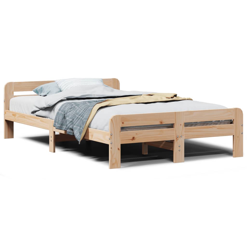 sengeramme uden madras 120x190 cm massivt fyrretræ