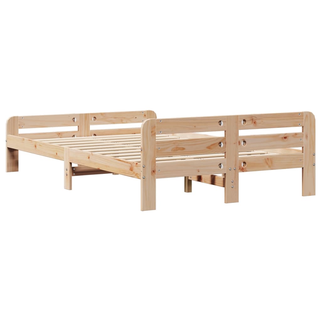 sengeramme uden madras 120x190 cm massivt fyrretræ